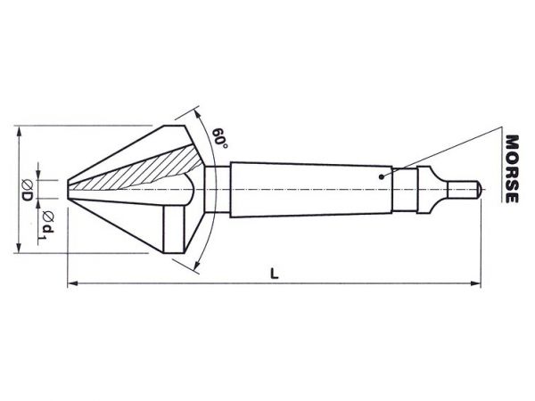 Záhlubník kuželový 60° s kuželovou stopkou HSS...