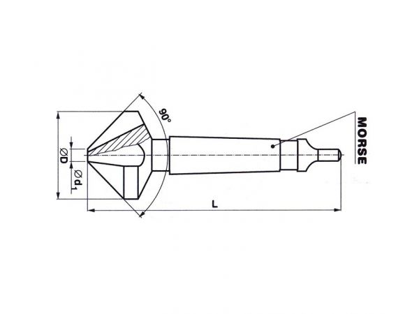 Záhlubník kuželový 90° s kuželovou stopkou HSS...