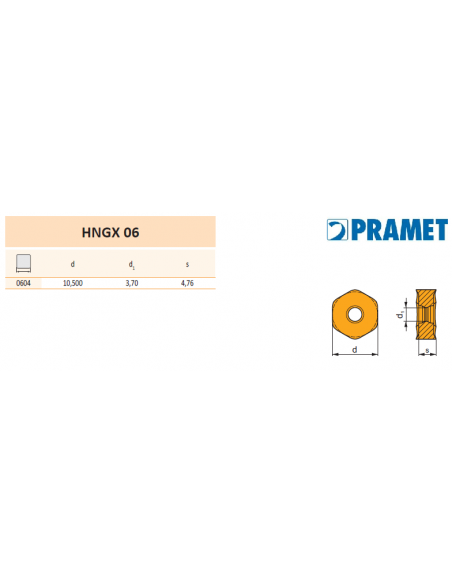 Vyměnitelná břitová destička HNGX 0604ANSN-R - PRAMET