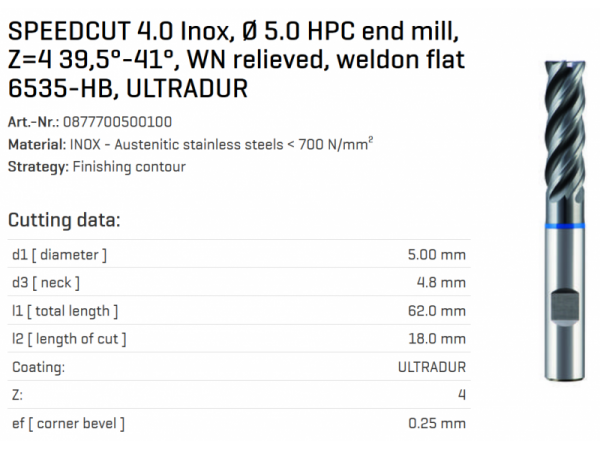 Fréza válcová čelní SK dlouhá SPEEDCUT 4.0...
