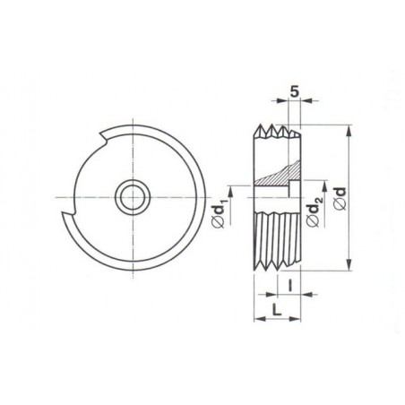Závitový kotoučový nůž hřebínkový nástrčný na metrický závit vnější 223335