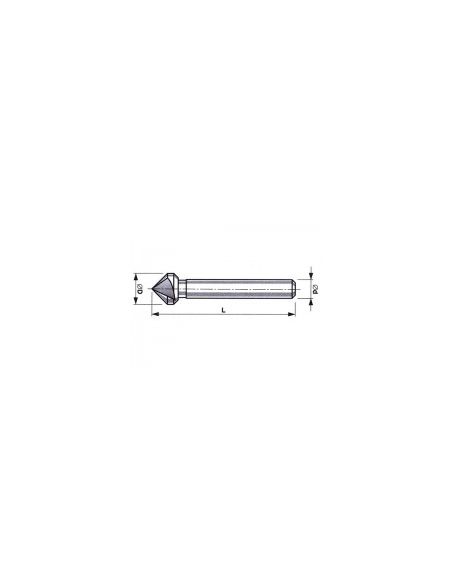 Záhlubník kuželový tříbřitý 90° HSS, 221625.2, 40 mm /741 400/