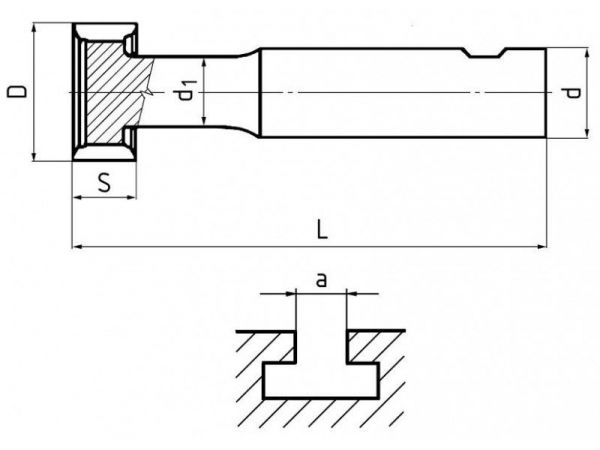 Fréza tvarová pro drážky T, 40x18mm