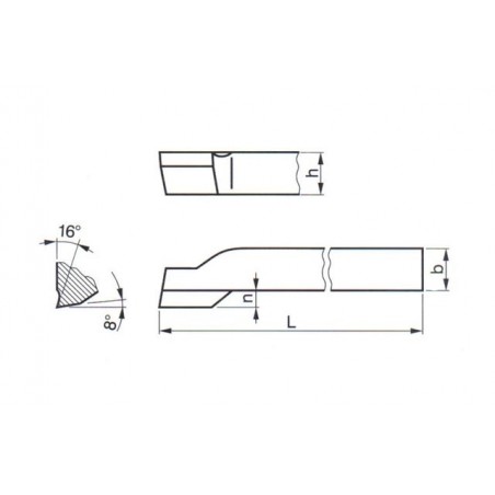 Soustružnický nůž z rychlořezné oceli ubírací stranový 223524