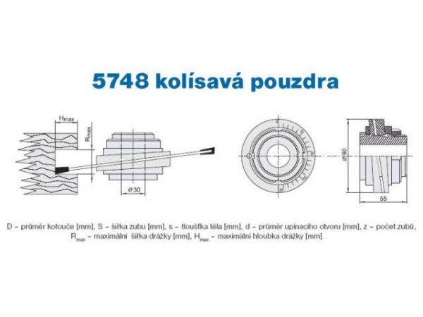 Kolísavé upínací pouzdro s klíčem 22 5748