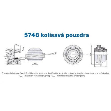 Kolísavé upínací pouzdro s klíčem 22 5748
