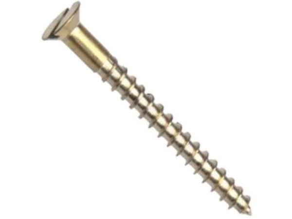 Din 97 vrut do dřeva se zápustnou hlavou, průběžná drážka, mosaz, 3.5x16 mm