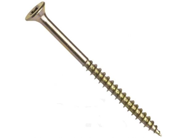 Univerzální vrut, zápustná hlava, drážka torx, částečný závit, zinek žlutý, 10x320/80 mm