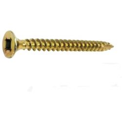 Univerzální vrut se zápustnou hlavou, drážka uniquadrex, celý závit, zinek žlutý, 3.0x25 mm