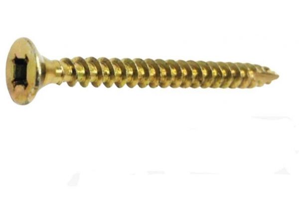 Univerzální vrut se zápustnou hlavou, drážka uniquadrex, částečný závit, zinek žlutý, 5.0x90/42 mm