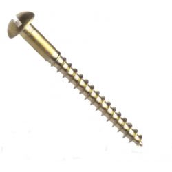 Din 96 vrut do dřeva s půlkulatou hlavou, průběžná drážka, mosaz, 4.0x16 mm