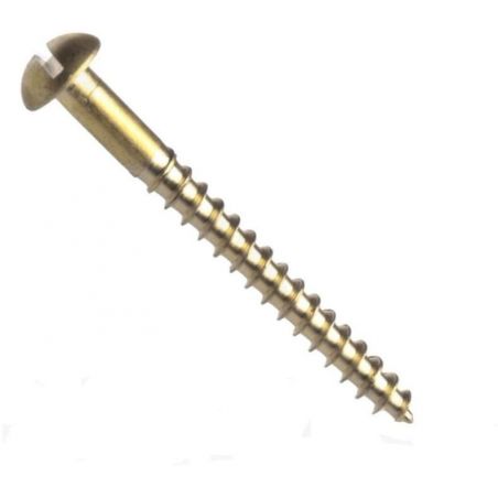 Din 96 vrut do dřeva s půlkulatou hlavou, průběžná drážka, mosaz, 4.0x16 mm