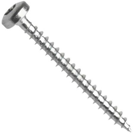 Univerzální vrut, půlkulatá hlava, celý závit, drážka torx, zinek žlutý, 5.0x50 mm
