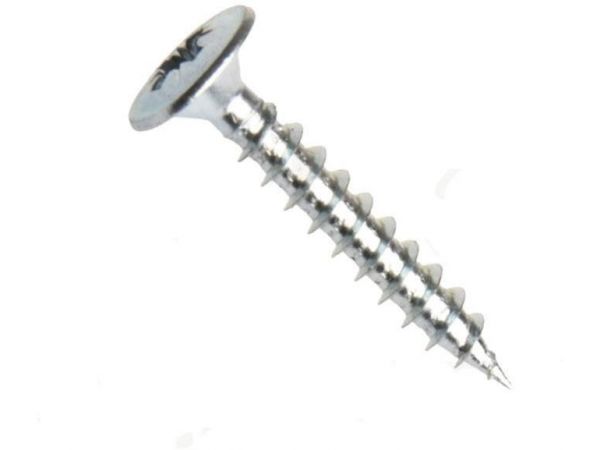 Univerzální vrut, čočková hlava s límcem, drážka pozidrive, zinek bílý, 3.5x12 mm