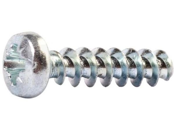 Vrut do termoplastu, plasfast 30°, půlkulatá hlava, drážka pozidrive, ocel, zinek bílý, 3.0x10 mm