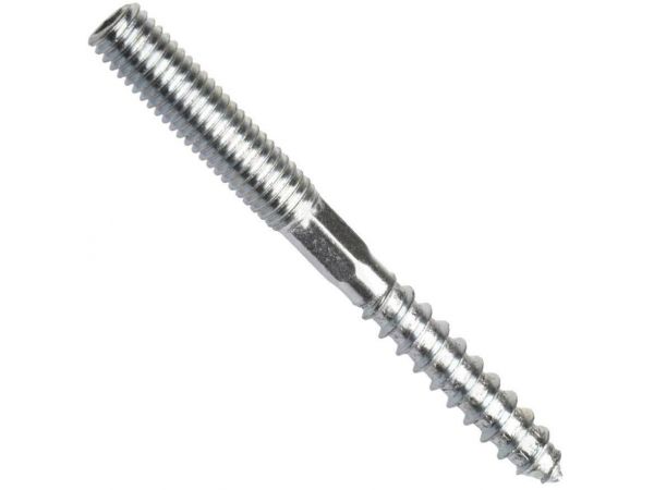 Kombinovaný šroub se dvěma závity (metrický/do dřeva), drážka torx, ocel, zinek bílý, m12x120 mm