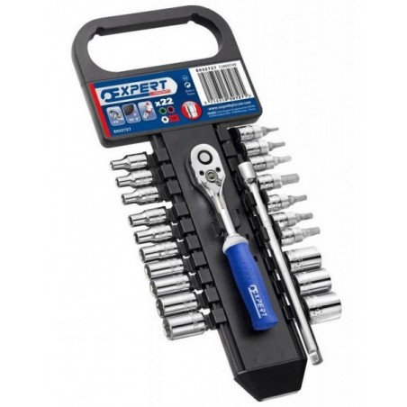 1/4" Sada hlavic na liště, 22dílná TONA E030727 - SNL 22-4R