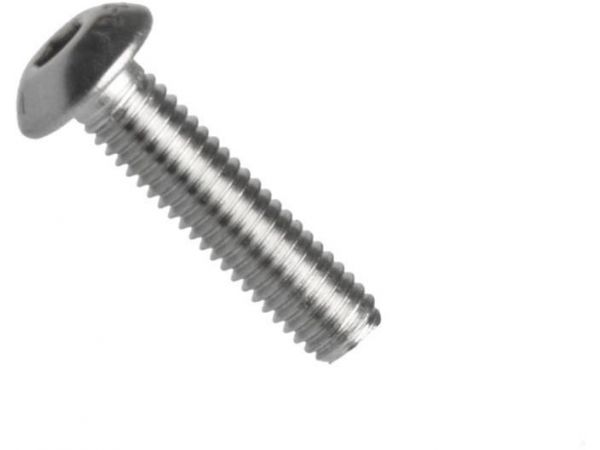 Iso 7380-1, šroub se zaoblenou hlavou "button", vnitřní šestihran inb, ocel, pevnostní třída 10.9, zinek bílý, m5x18 mm