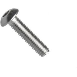 Iso 7380-1, šroub se zaoblenou hlavou "button", vnitřní šestihran inb, ocel, pevnostní třída 10.9, zinek bílý, m12x45 mm