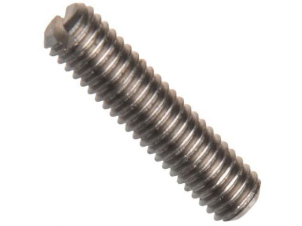 Din 551 (iso 4766), stavěcí šroub (červík) s rovnou drážkou a plochým koncem, ocel třídy 4.6 (4.8), zinek bílý, m10x30 mm