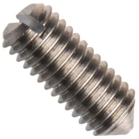 Din 553 (iso 7434), stavěcí šroub (červík) s rovnou drážkou a hrotem, ocel třídy 4.6 (4.8), bez povrchové úpravy, m6x16 mm