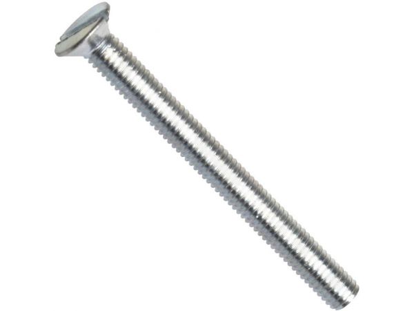 Din 963a, šroub se zápustnou hlavou a rovnou drážkou, ocel 4.8, zinek bílý, m2x4 mm