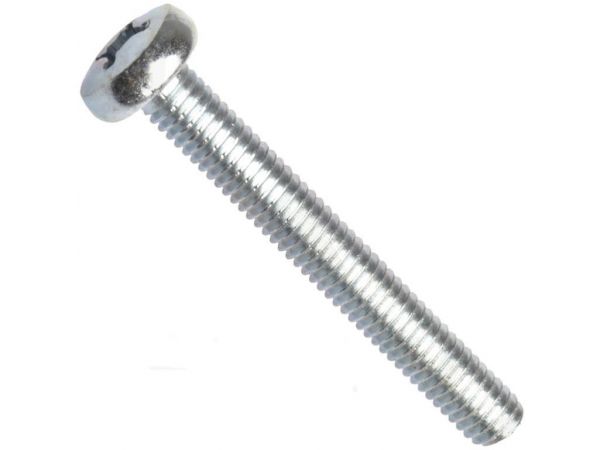 Din 7985a-h, šroub s půlkulatou hlavou, křížová drážka phillips, ocel 4.8, zinek bílý, m2x8 mm