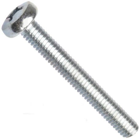 Din 7985a-h, šroub s půlkulatou hlavou, křížová drážka phillips, ocel 4.8, zinek bílý, m6x90 mm