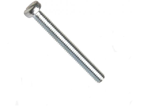 Din 84a, šroub s válcovou hlavou a rovnou drážkou, ocel 4.8, zinek bílý, m4x45 mm