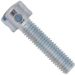 Din 404, šroub (zajišťovací /plombovací) s válcovou hlavou a průběžnou drážkou s dírami v hlavě, ocel 5.8, zinek bílý, m5x16 mm