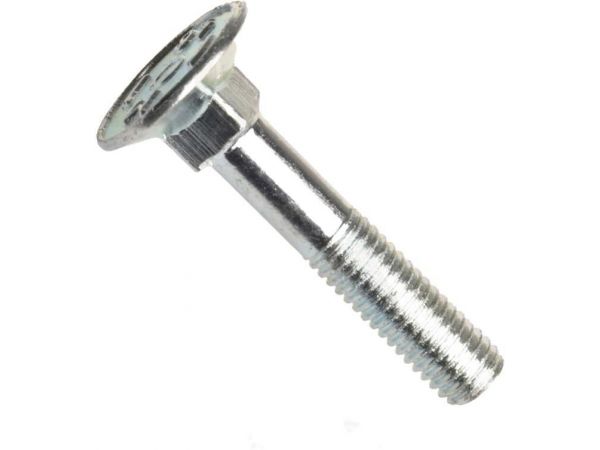 Din 605, šroub se zápustnou hlavou se čtyřhranným osazením, do dřeva, ocel 4.6 (4.8), zinek bílý, m8x45 mm
