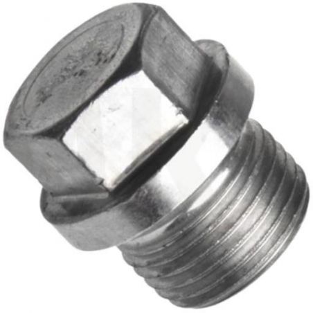 Din 910, šroub (zátka) vypouštěcí se šestihrannou hlavou a nákružkem, válcový trubkový závit, ocel 5.8,zinek bílý, g1.1/4 (42)