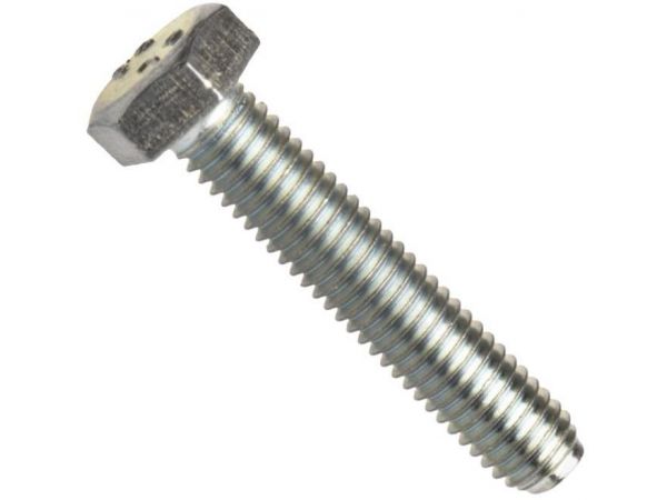 Din 933, šroub se šestihrannou hlavou, celý závit, ocel 8.8, zinek bílý, m8x8 mm