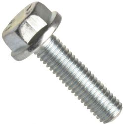 Šroub pojistný "ripp" se šestihrannou hlavou s ozubeným límcem (přírubou), r 88913, celý závit, ocel kl. 100, zinek bílý, m12x30