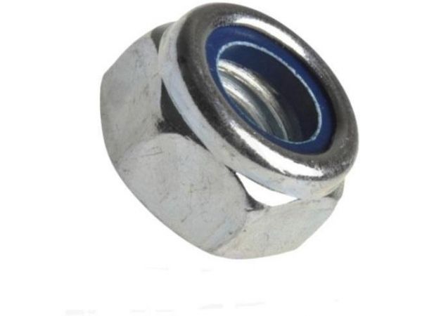 Din 985, matice pojistná nízká s nekovovou vložkou, ocel /8/, zinek bílý, m6