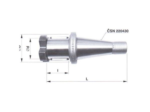 Frézovací trn s kuželovou stopkou strmou pro frézovací hlavy s válcovým vrtáním 241421