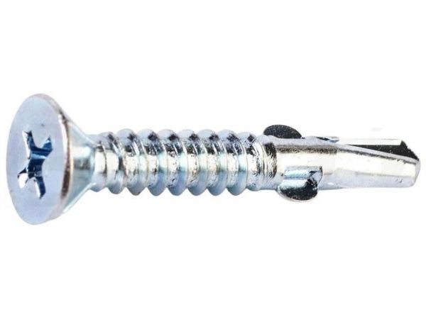 Din 7504-p šroub samovrtný s křidélky, zápustná hlava, drážka phillips, ocel, zinek bílý, 5.5x38