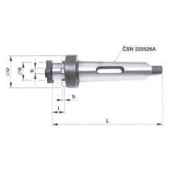 Frézovací trn s kuželovou stopkou morse s otvorem pro klín pro vodorovné vyvrtávačky s čel 242461