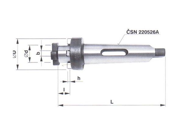 Frézovací trn s kuželovou stopkou morse s otvorem pro klín pro vodorovné vyvrtávačky s čel 242461