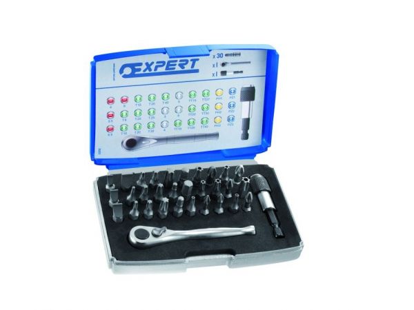 Sada bitů s miniráčnou 1/4", 32-dílná TONA EXPERT E131702T