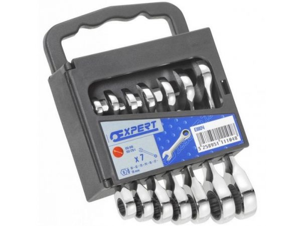 Sada krátkých ráčnových klíčů, 7dílná TONA EXPERT E111104
