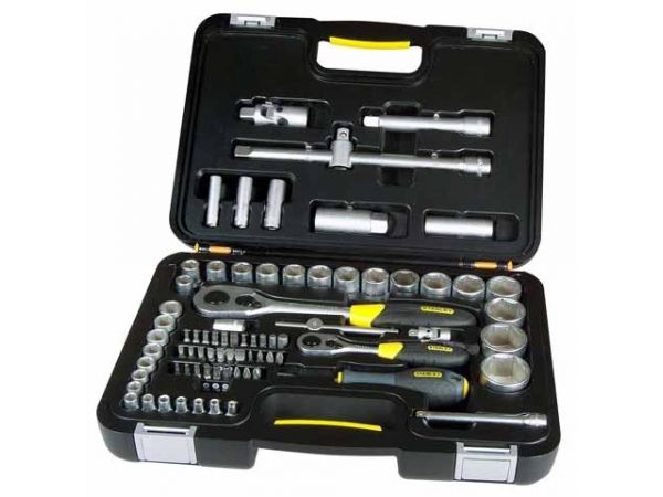 Sada hlavic 1/4" a 1/2" - 77dílná STANLEY