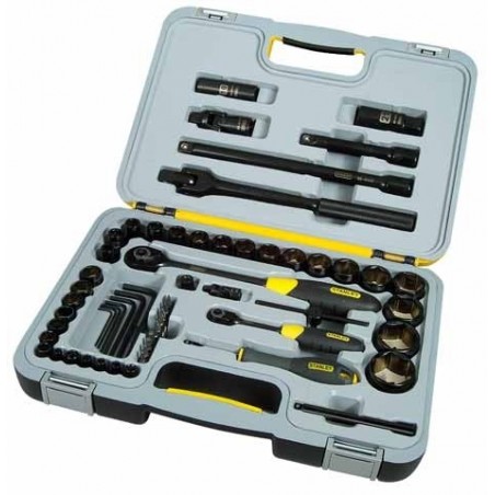 Sada černě chromovaných hlavic 1/4" + 1/2" FatMax STANLEY 1-94-663