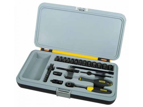 Sada černě chromovaných hlavic FatMax® 1/4" STANLEY 1-94-661