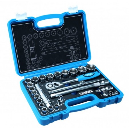 Sada hlavic a ovladačů 1/2" NAREX-SADA 27-dílná, 1/2"
