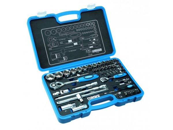 Sada hlavic a ovladačů1/4"+1/2" NAREX-SADA 60-dílná, 1/4"+1/2"