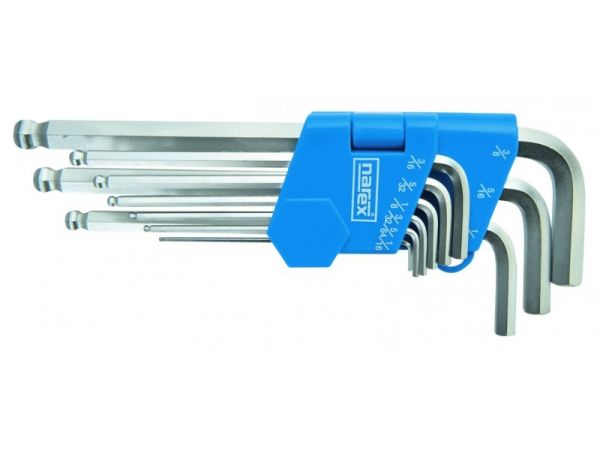 Sada zástrč.klíčů šestihr. palcových s kul. 9dílná 230712K.609-NAREX SADA (1/16-3/8)