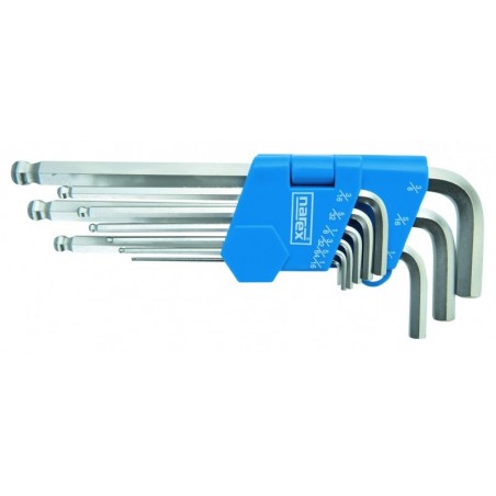 Sada zástrč.klíčů šestihr. palcových s kul. 9dílná 230712K.609-NAREX SADA (1/16-3/8)