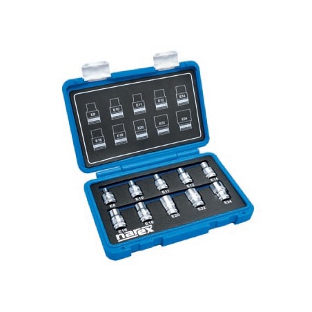 Sada hlavic Torx-E 1/2" E8-24 NAREX-SADA 10-dílná, E8-24 /443000963/