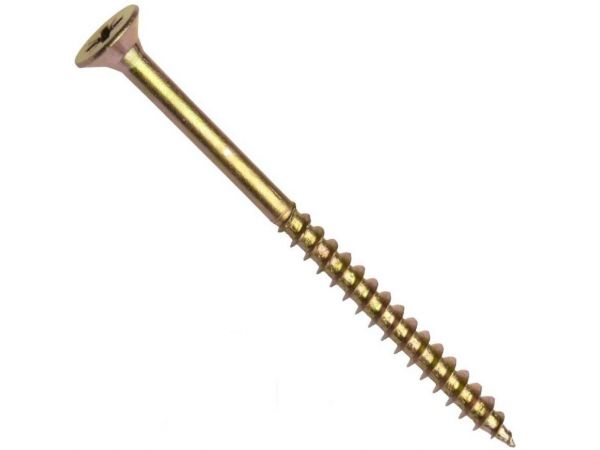 Univerzální vrut, zápustná hlava, drážka pozidrive, částečný závit, zinek žlutý, 4.5x35/24 mm